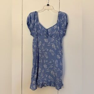 Juniors’ SO Peasant Front Mini Dress Periwinkle Size L